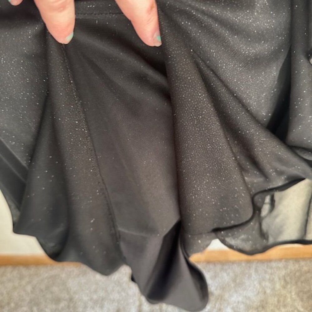 Dressbarn Black Ruched Glitter Dress with Rhinestone Accents  8597 - Picture 6 of 10
